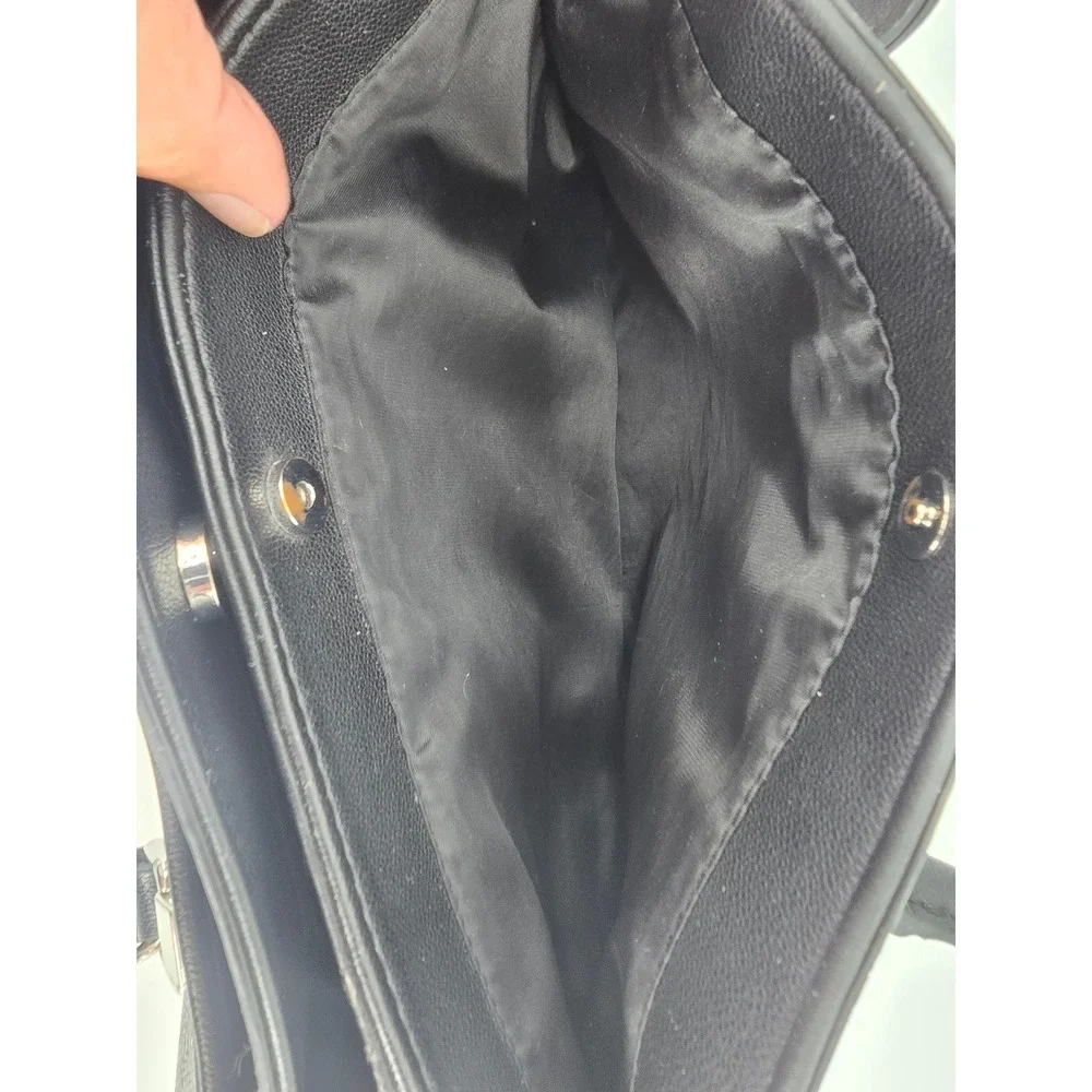 GUESS Pampa Tote Bag - Black Monogram Satchel Shoulder Bag